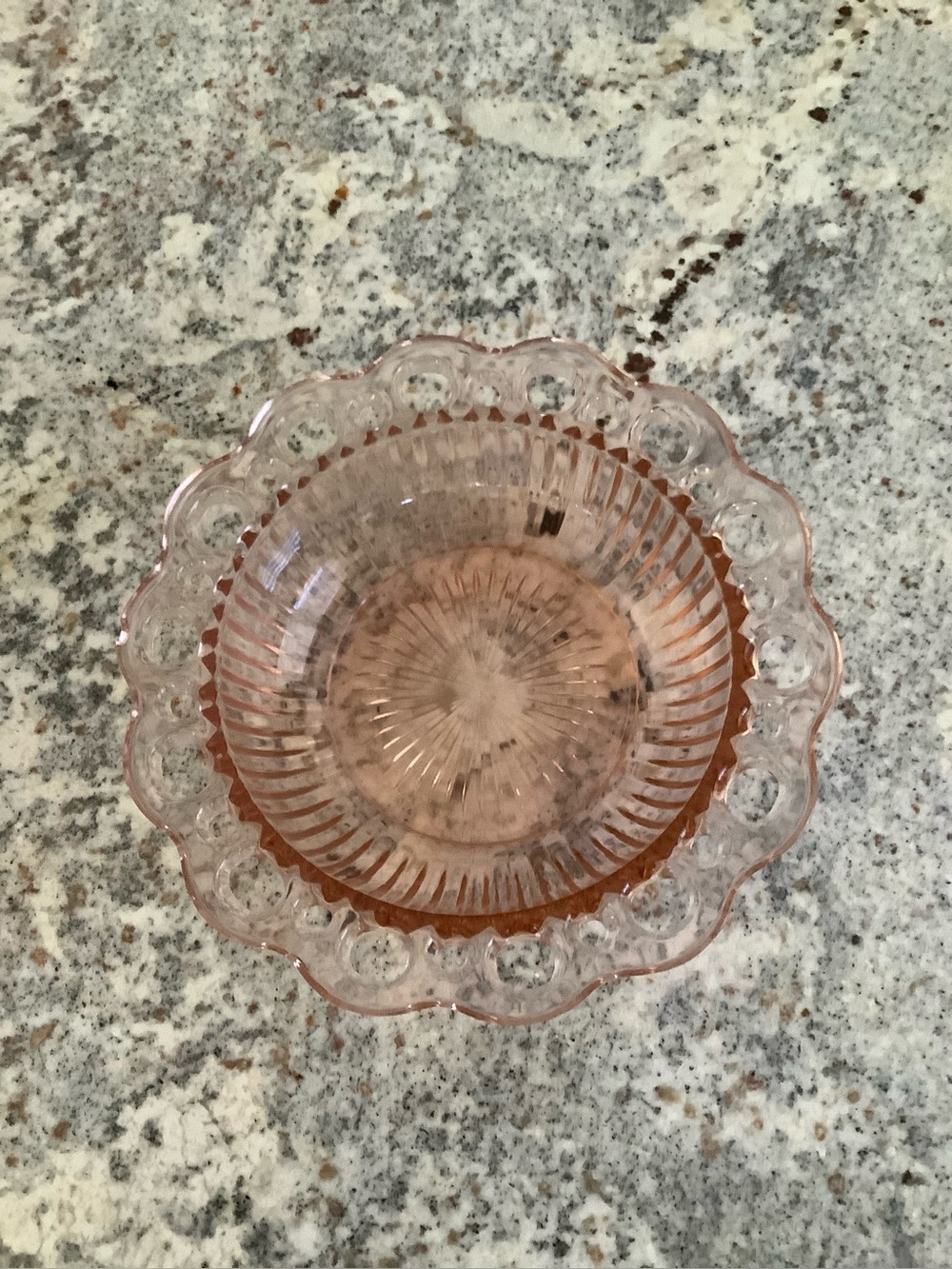 Pink Glass Decorative Serving Bowl - Vintage-Inspired